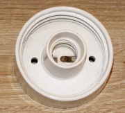 Porcelanowa, ceramiczna oprawa lampy ściennej, łazienkowej, A-16, RETRO PRL