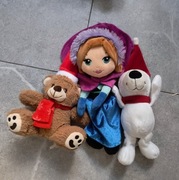 Zimowe zabawki Kraina Lodu Frozen pluszowa Anna i misie mikołaje