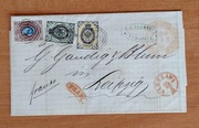 List, obwoluta listu z Warszawy do Lipska z 1869r 