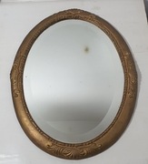 Stare lustro szlifowane kryształ w złoconej ramie