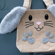 Torba zajączek - mała - dla dziecka - szara -