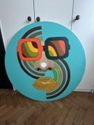 Nowoczesny Obraz „Gold lips” o średnicy 90 cm
