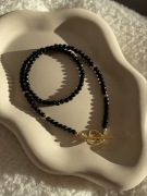 Czarny turmalin krótki naszyjnik choker z kamieni talizman amulet