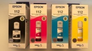 Oryginalne tusze Epson EcoTank  112 Pigment CMYK – komplet 4 szt – NOWE 
