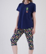 (6) piżama komplet 100% bawełna bluzka spodnie 54/56