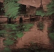 Autorski kolaż, "Green Berlin" z sygnaturą i certyfikatem autentyczności 