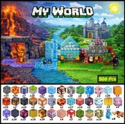 Klocki magnetyczne Typu Minecraft Mega Giga Zestaw 500szt i 8 figurek!!!