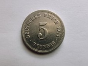 Niemcy 5 fenigów 1911 A