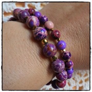 Bransoletka elastyczna kamienie naturalne 6mm jaspis cesarski fioletowy