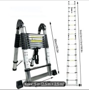 Drabina 5m (2x2.5m) teleskopowa ze stabilizatorem