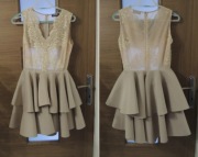 piękna sukienka studniówkowa z koronkową górą rozkloszowana dwurzędowa S/M