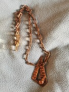 Miedziany naszyjnik z wisiorem, PRL 