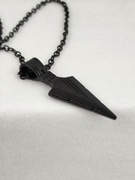 Naszyjnik męski czarny sztylet kunai VINTAGE 