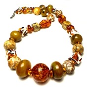 Fiolekart - Naszyjnik, biżuteria artystyczna - bursztyn