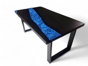 Stolik kawowy czarny 100 x 55 perłowa żywica.