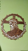 Drewniany Obraz Jezus w Koronie Cierniowej 3D - Dekoracja Ścienna