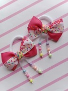 gumki do włosów z kokardkami 2 sztuki