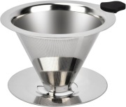 Stalowy Filtr do Kawy Drip Wielorazowy Pour Over z Uchem