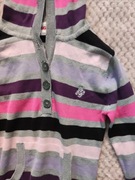 Yigga sweterek paski fioletowy różowy szary 128 134