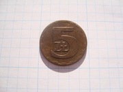 Polska moneta 5 zł złotych 1975