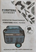 Nowy Agregat Prądotwórczy Forsterg F9370RG5 + gratis kanister metalowy 20l.