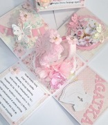 Pudełko exploding Pudełko na Chrzest Święty Pamiątka na Chrzest Święty 