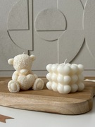 Świeca sojowa zestaw 2szt Made with Love miś serce prezent | noya