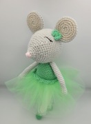 Myszka Baletnica w Tutu na szydełku przytulanka maskotka 