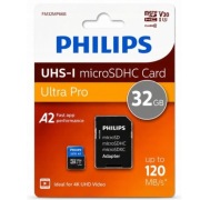 KARTA PAMIĘCI SD PHILIPS 32GB UHS-I MICRO SDHC A2 V30 DO 120MB/S + ADAPTER
