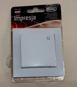 Ospel Impresja łącznik włącznik dzwonkowy dzwonek biały + ramka ŁP-6Y/m/00
