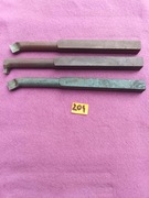 204. Zestaw 3 noży tokarskich wytaczaków stal szybkotnąca 16x16mm
