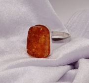 Pierścionek Srebro i Bursztyn