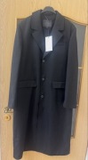 Elegancki czarny płaszcz trencz oversize o kroju surduta ZARA