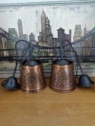 Rustykalne lampy metalowe – komplet 2 szt., styl vintage / loft