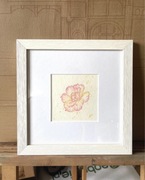 Oryginalna Akwarela z różowym kwiatem