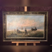 Obraz olejny sygnowany przełom XIX/XX "Bretonki ..