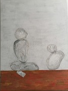 Obraz ręcznie malowany 70x100cm Kamienie-rozmowa 