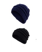 Zestaw 2szt czapka dziurka na kucyk gruba dzianina