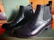 Damskie czarne skórzane botki/sztyblety Ginno Rossi rozm.39