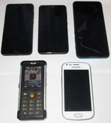 ZESTAW 5 TELEFONÓW (XIAOMI, SAMSUNG, MOTOROLA, CAT) USZKODZONE