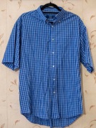 Koszula Męska Celio L Krótki Rękaw Krata Button-Down Bawełna/Poliester