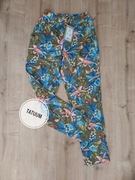 Spadnie damskie cygaretki Tatuum eleganckie kwiaty ramia bawełna XS/34