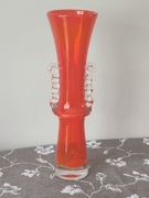 Wazon ze szkła artystycznego, kolorowy, PRL, piękny, duży