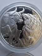 Bull & Bear 2021 1 oz Ag 999.9 – Tokelau – 5 Dollars – BU