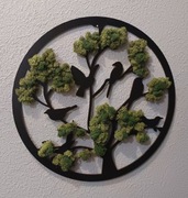 Ażurowy obraz z mchem chrobotkiem 