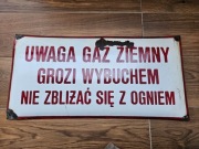 ORYGINALNA EMALIOWANA TABLICA BHP Z OKRESU PRL.