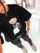 T-shirt oversize z misiem