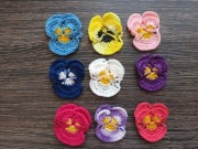 Zestaw bratków kolorowe nr 2 na szydełku kordonek zestaw