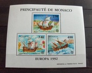 Monako 1992 - EUROPA CEPT 1992 - odkrycie Ameryki, nowodruk cięty