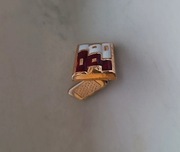 Spinki męskie do mankietów PRL stan bardzo dobry kolor bordo biały